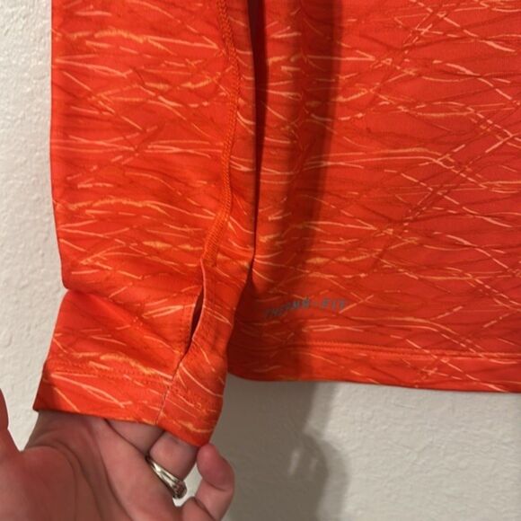 Nike Pro Combat Shirt Womens Large Orange Fitted Dri-Fit Long Sleeve Compression - Picture 4 of 10